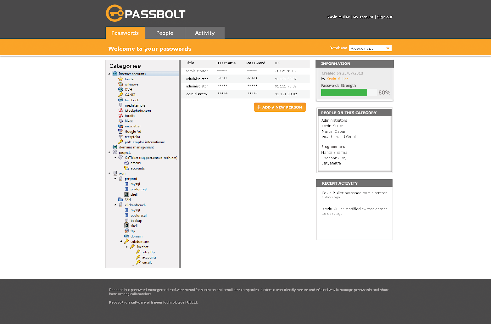 First iteration of passbolt's password workspace