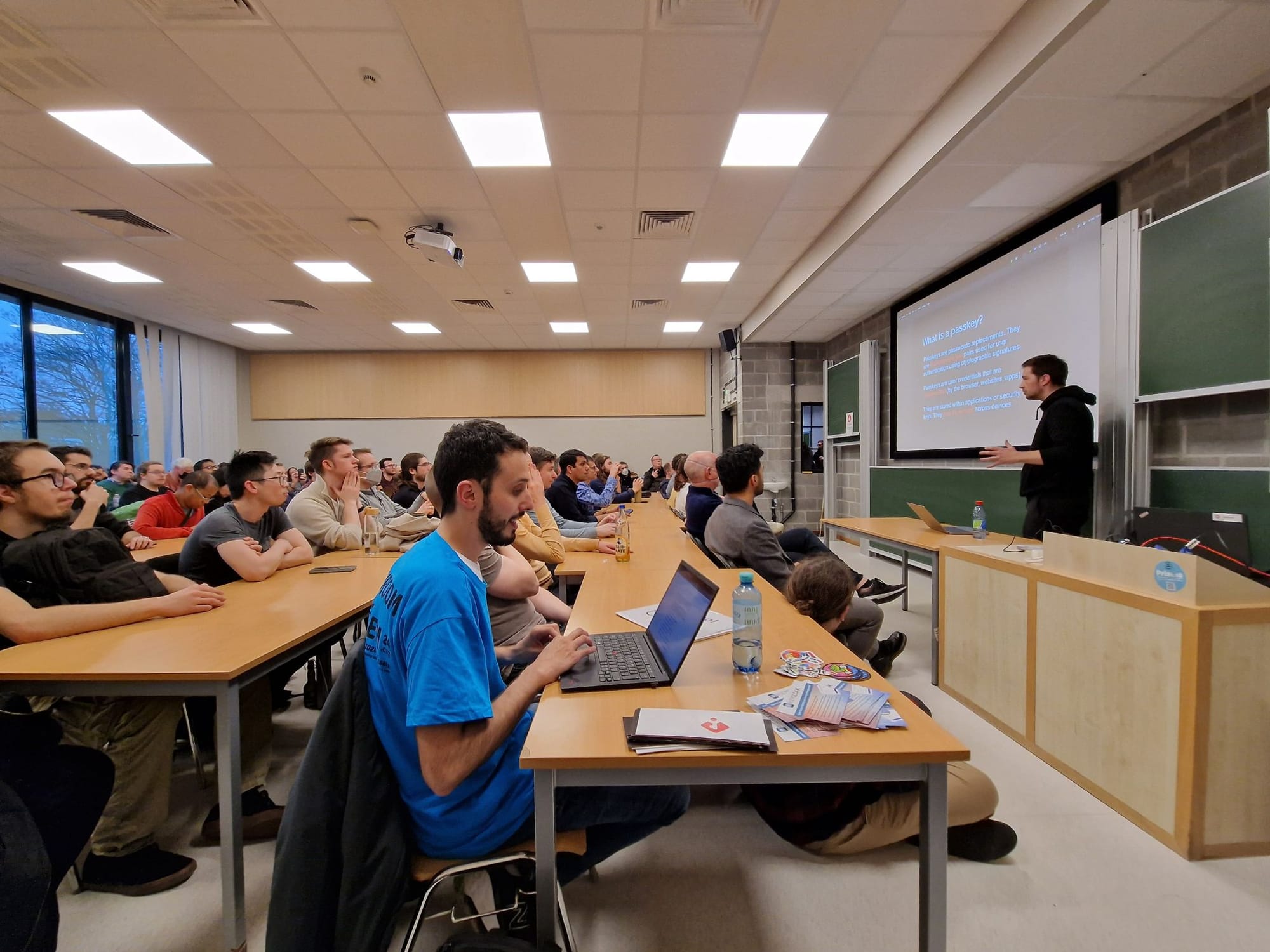 Fig. Remy giving his presentation on Passkey