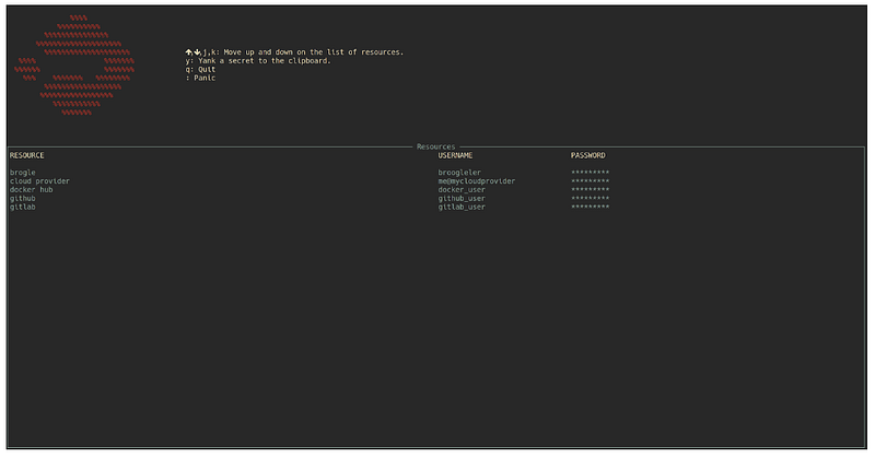 Passbolt terminal user interface