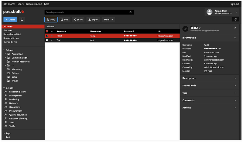Passbolt — Improved accessibility edits preview