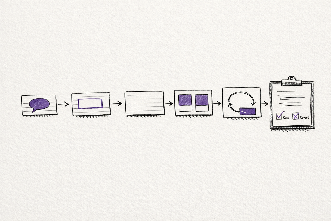Sketch diagram showing five levels moving from permission prompts to context, subagents, loop hooks, and measured evaluation.