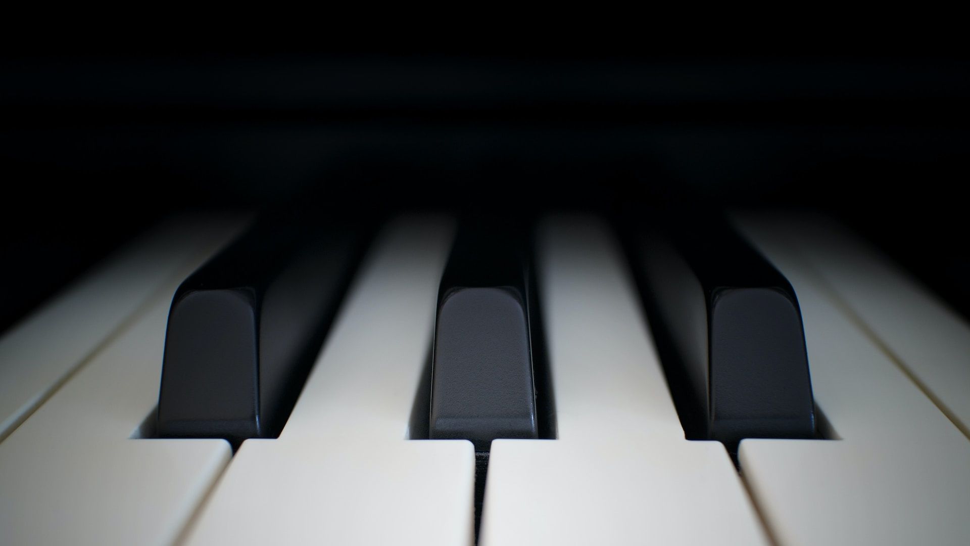 Close up of black and white piano keys