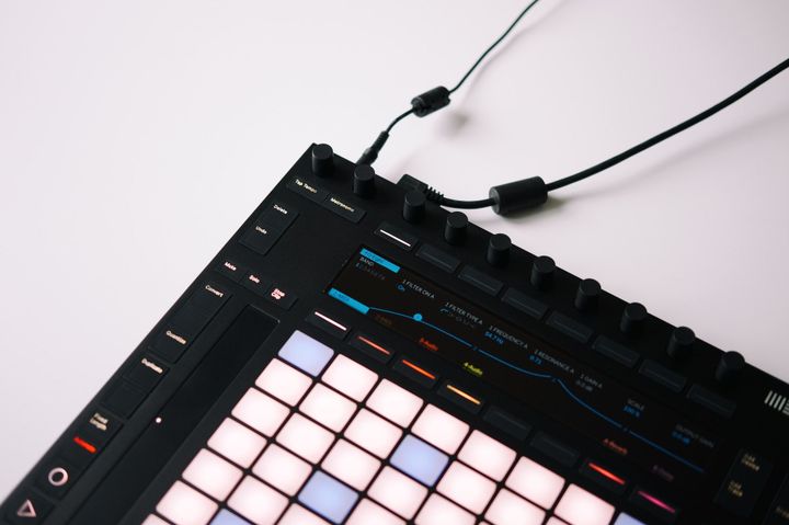 Close up of Ableton's Push midi controller