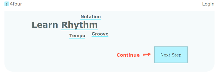 4four.io Rhythm trainer main page