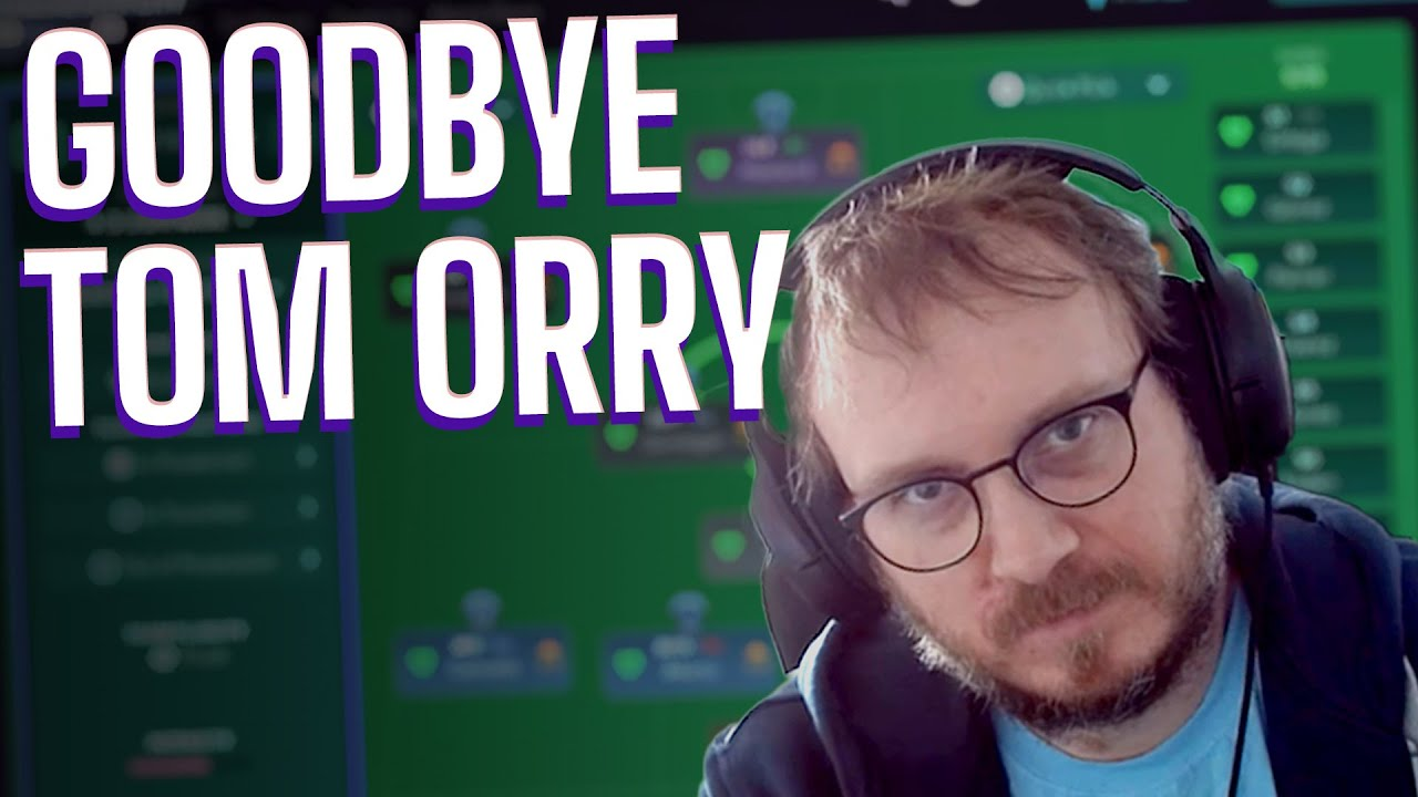 A photo of me, Tom Orry, wearing headphones, looked a bit miffed, with the text reading: Goodbye Tom Orry.