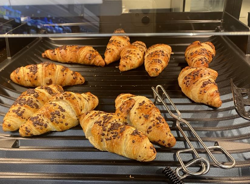 A photo of some Lidl chocolate croissants.