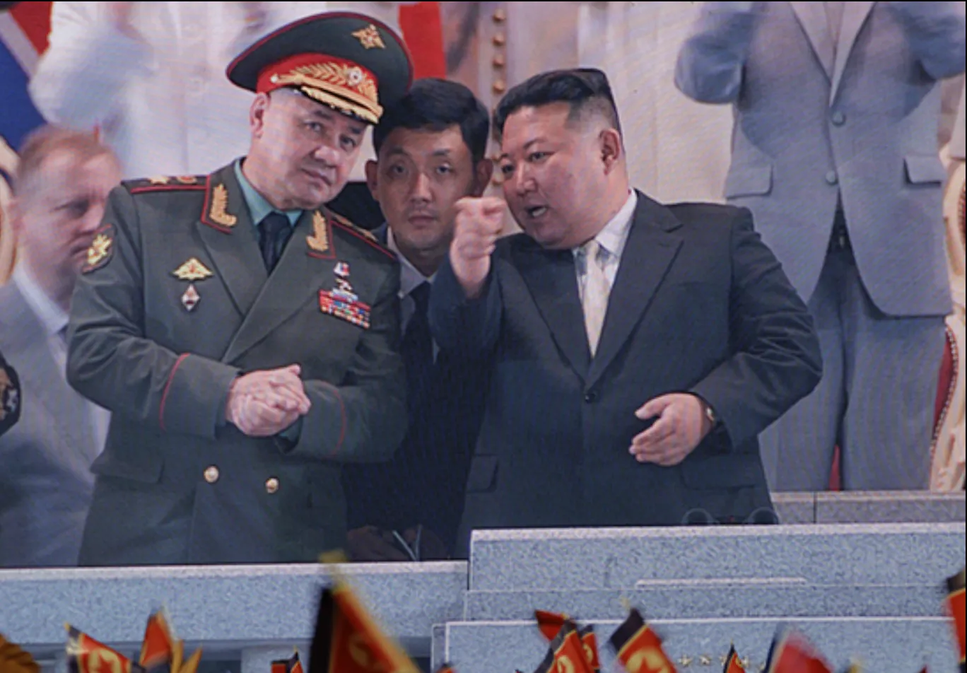 North Korean leader Kim Jong Un with Russian Defence Minister Sergei Shoigu