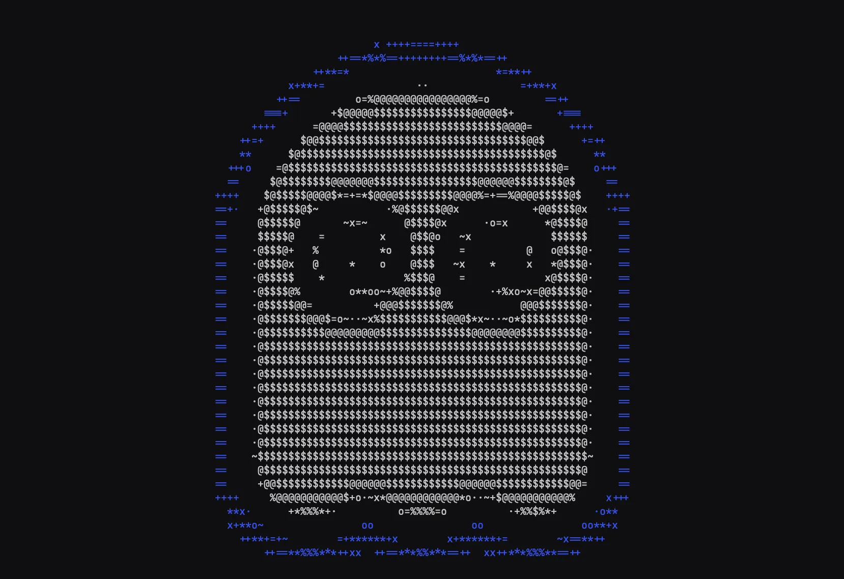 a promotional image for Ghostty, a new terminal emulator, made of ASCII text in the shape of a ghost.