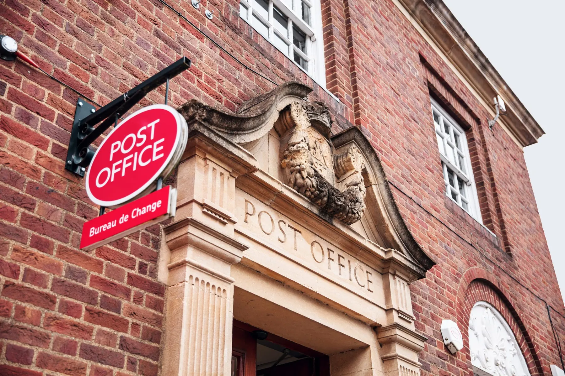 The entrance to a UK Post Office branch