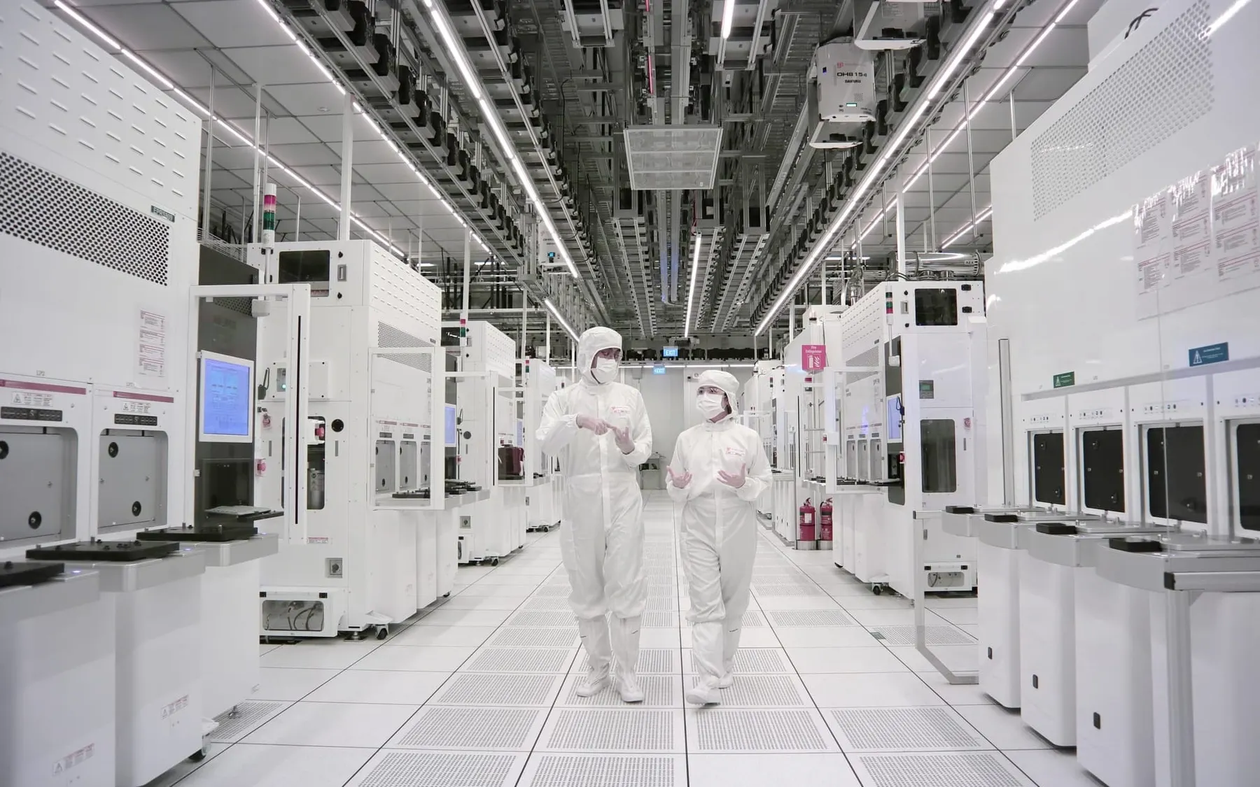 The inside of a GlobalFoundries manufacturing facility in Singapore.
