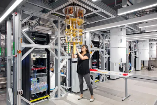 IBM Quantum scientist Dr. Maika Takita works on a quantum computer in the research lab. 