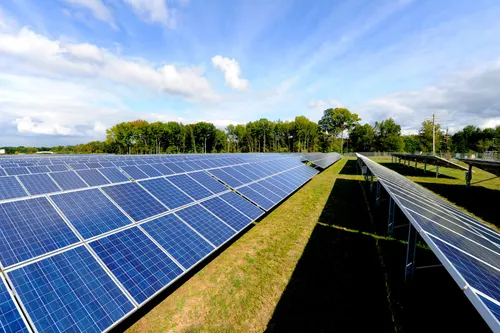 A field of solar panels built by NextEra energy