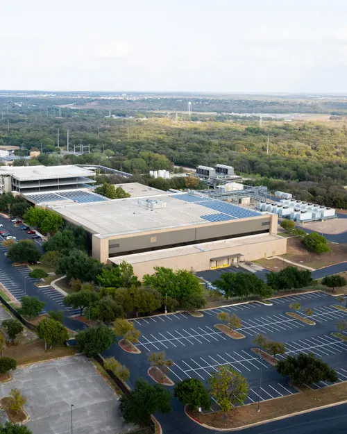 An overhead view of a Core Scientific data center in Austin, Texas