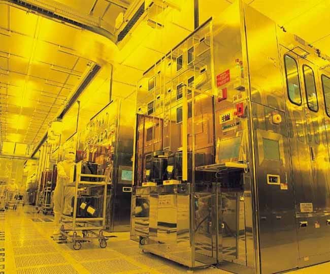 The inside of a chip-making factory run by TSMC.