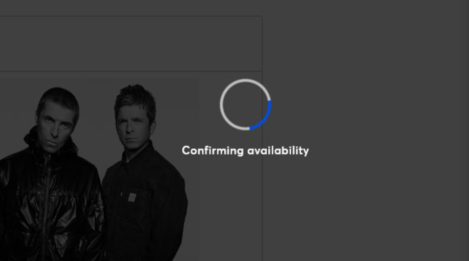 A view of the dreaded "confirming availability" wheel of death 