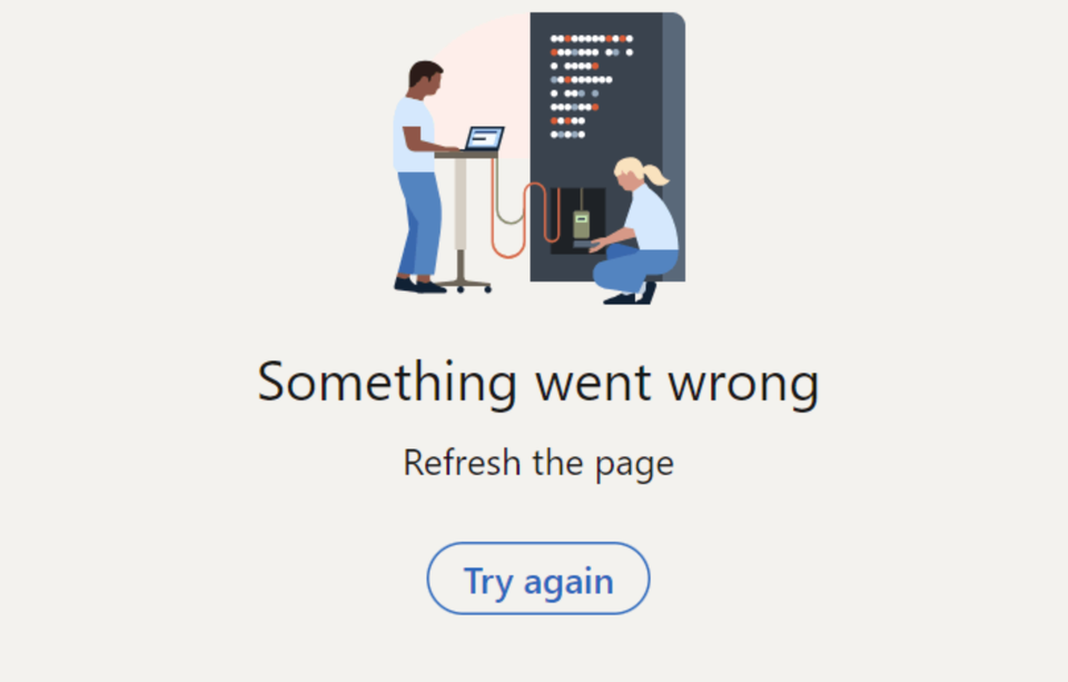 A screenshot showing one of LinkedIn's famous error messages