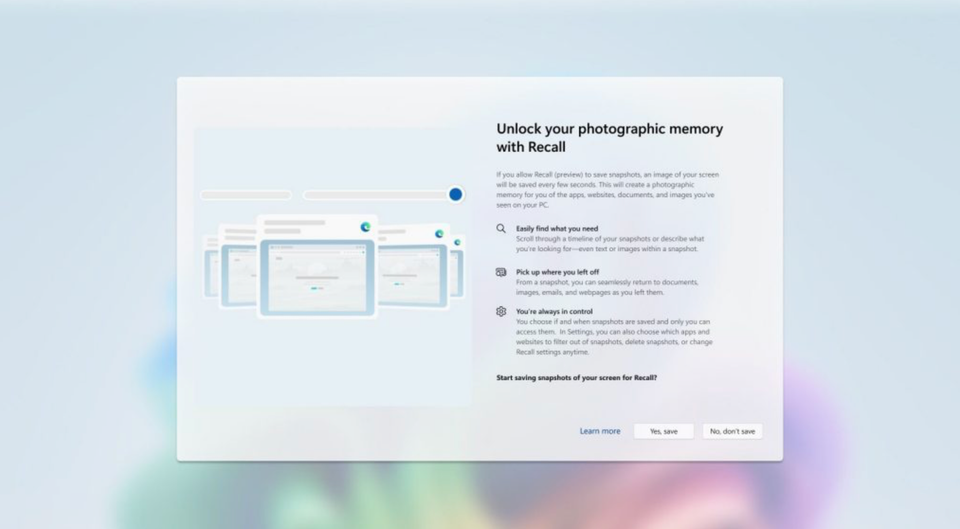 Microsoft describes Recall as a "photographic memory" - but some users would rather forget it