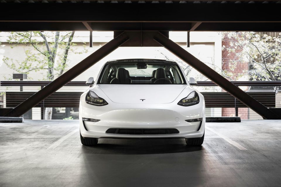 A Tesla Model 3, new versions of the car are set to include 5G technology