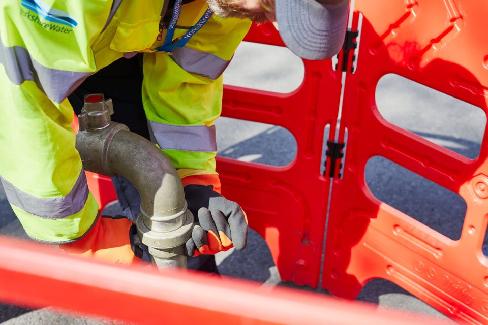 A yorkshire water engineer working on site.