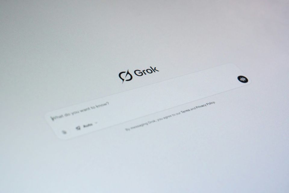The homepage for xAI's Grok chatbot