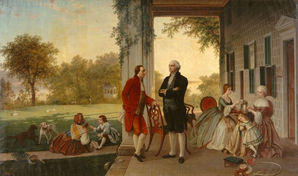 Lafayette (left) and Washington (right) at Mount Vernon, by Thomas Prichard Rossiter and Louis Rémy Mignot.