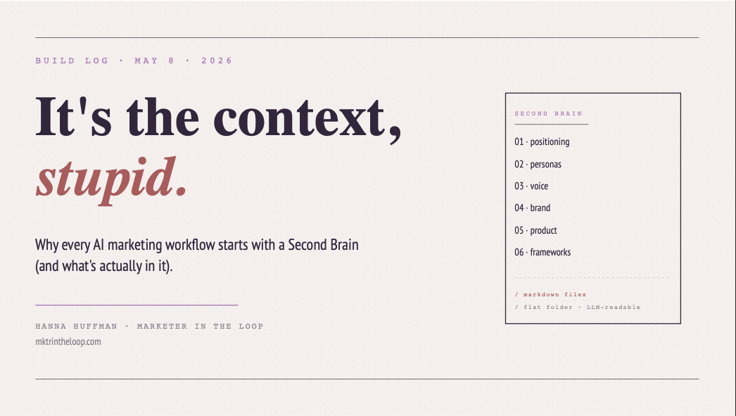 Why Every AI Marketing Workflow Starts With a Second Brain (And What's Actually In It)