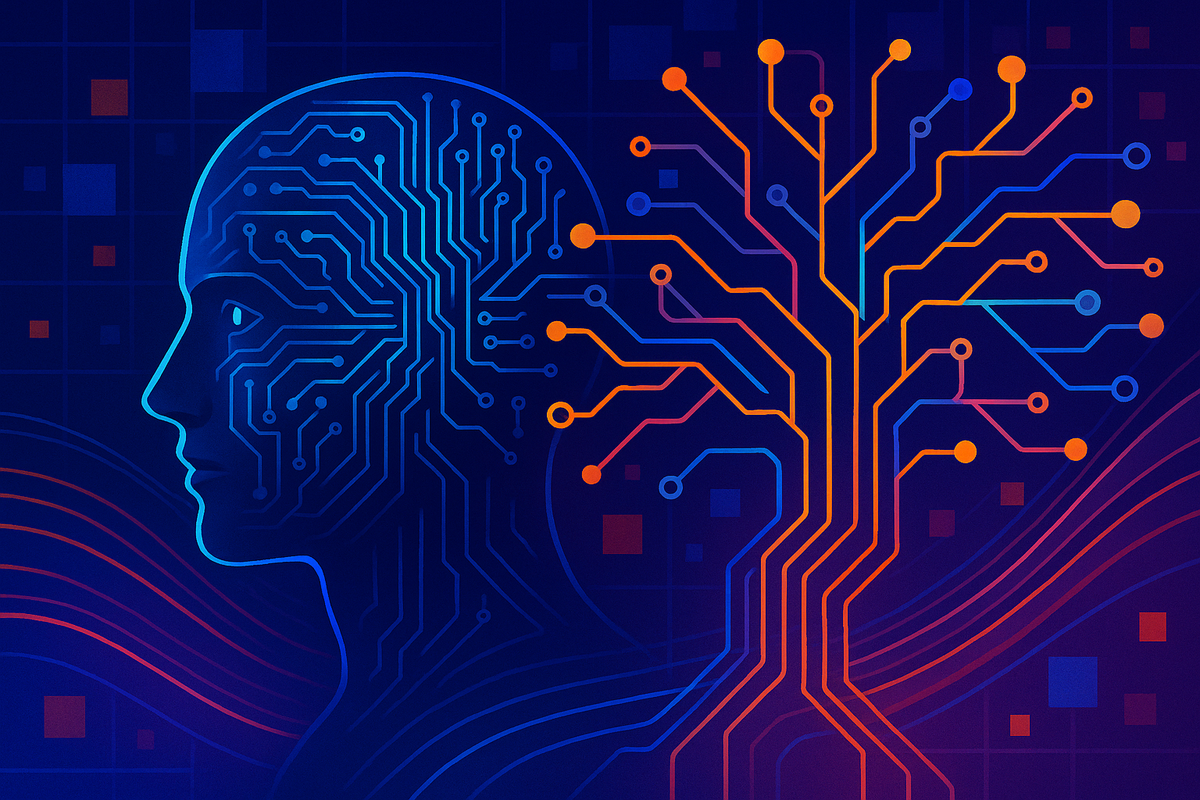 Illustration representing AI as the core operating system