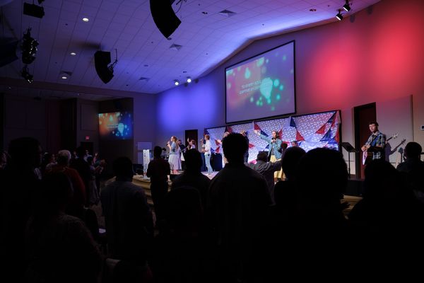 Stage of singers at New Life Church