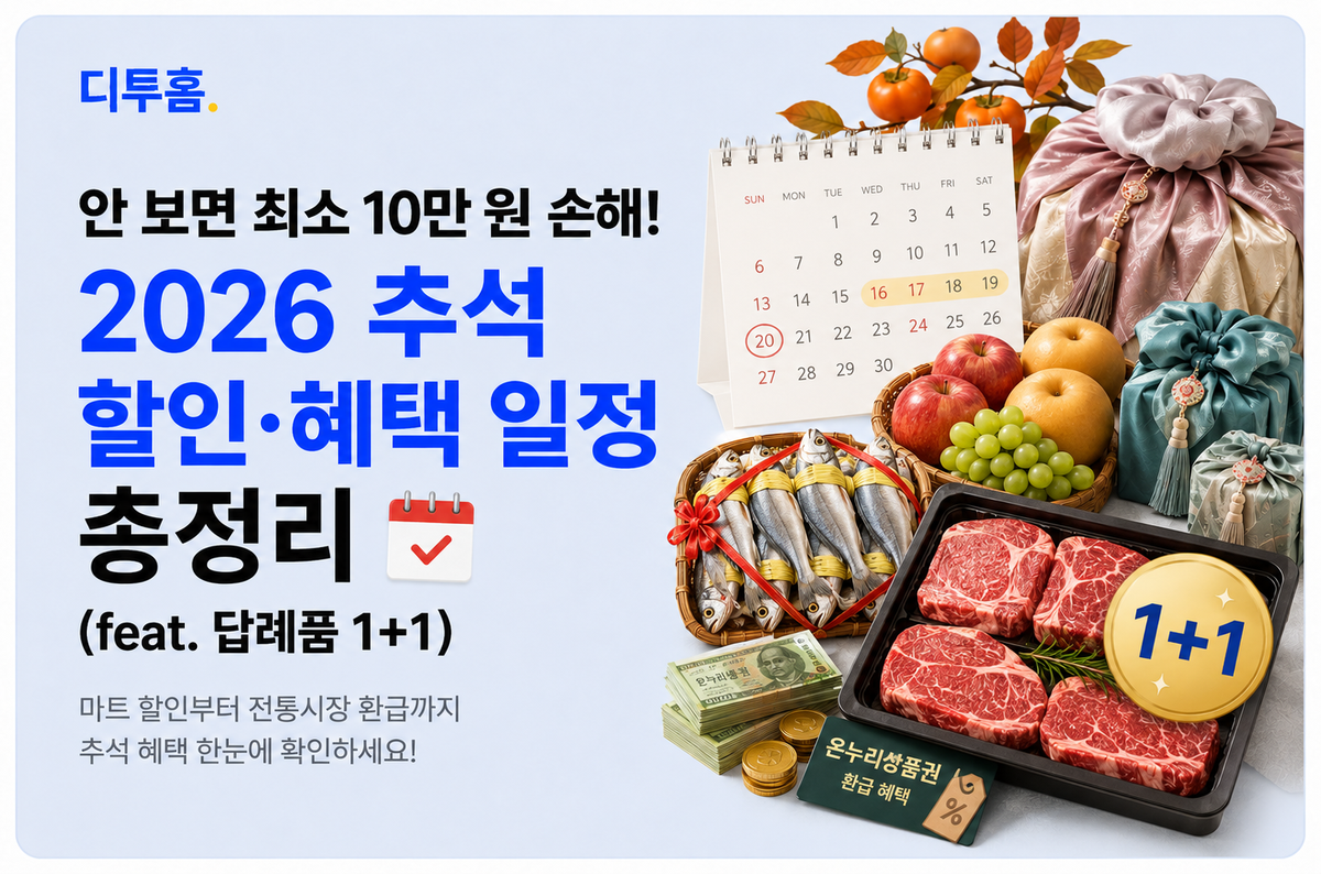 안 보면 최소 10만 원 손해! 2026 추석 할인·혜택 일정 총정리 (feat. 답례품 1+1)