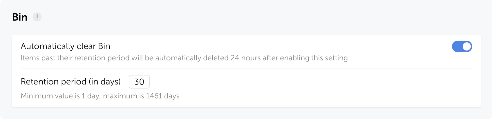 Limpieza automática de la papelera