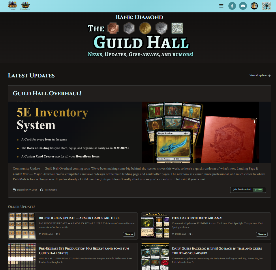 GUILD HALL UPDATE — 2026-01-06 — A Fully Updated Guild Hall Is Live