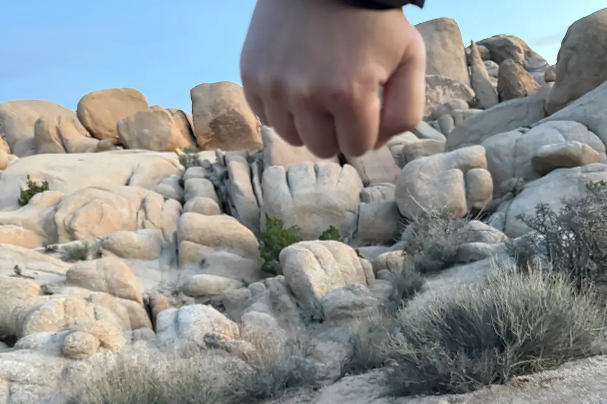 Things to do in Joshua Tree National Park California Rock Fist Bump