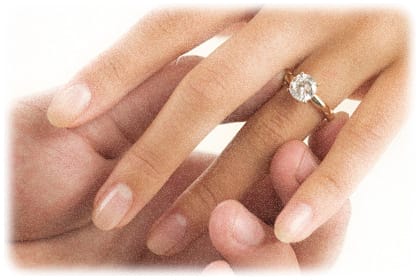 Woman Receiving Engagement Ring Man giving woman diamond engagement ring