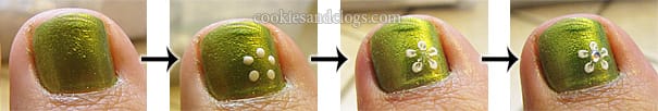 Flower Design Nail Art Tutorial with Polish and Gem