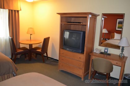 Our double queen room at the Truckee-Tahoe Larkspur Hotel in North Lake Tahoe
