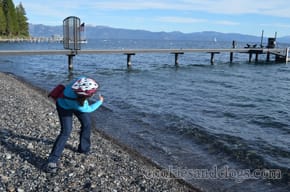 Skipping rocks in North Lake Tahoe, California