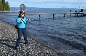 Skipping rocks in North Lake Tahoe, California