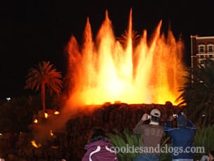 Volcano show at Mirage in Las Vegas Nevada