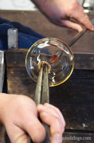 Glassblowing lesson at Harmony Glassworks in California