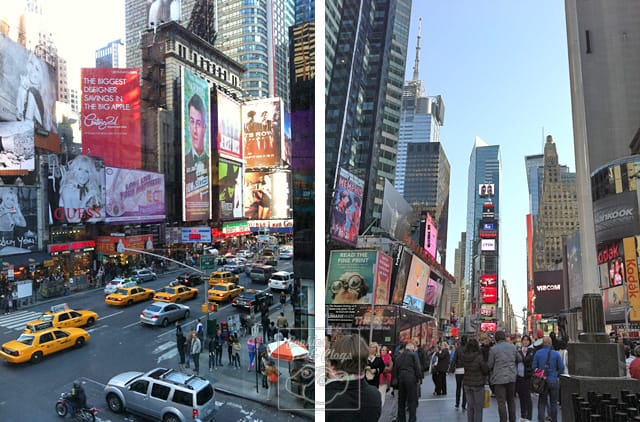 Times Square in Manhattan New York with kids