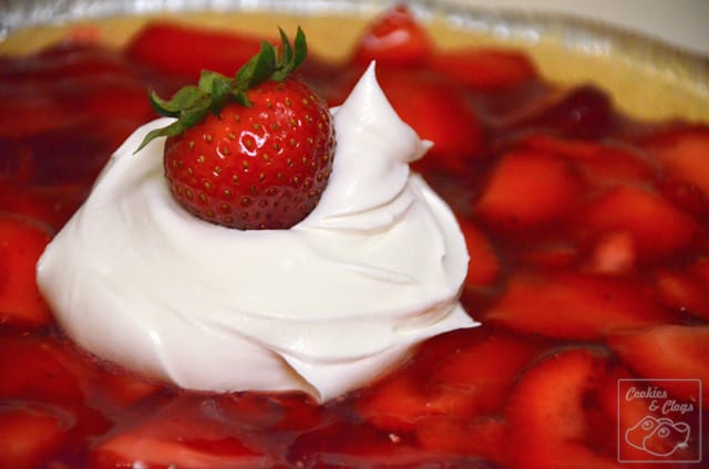 Strawberry glaze graham pie crust with cool whip