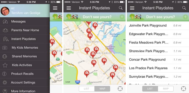 Kidzloop iOS App for Park Playdates and Sharing Memories