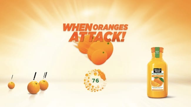 When Oranges Attack! Facebook game with Minute Maid Pure Squeezed orange juice and Modern Family's famous father
