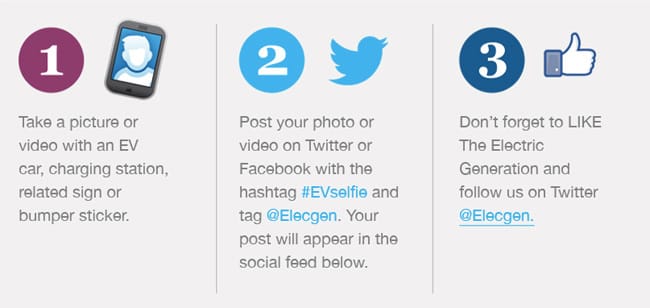 The Electric Generation #EVSelfie contest for 4 x $250 Amex GC - Awareness for Electric Vehicles / EV #Giveaway
