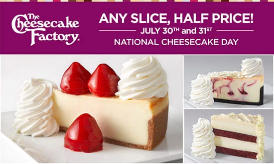The Cheesecake Factory celebrates 2014 National Cheesecake Day with half-off slices and a contest #NationalCheesecakeDay #SayCheesecakeContest #ad