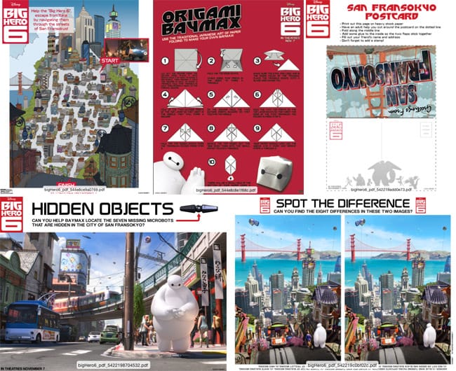 printable Big Hero 6 activity sheets