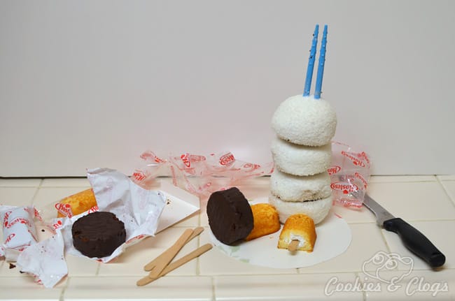 Ice Skating Snowman Edible Winter Centerpiece with Hostess