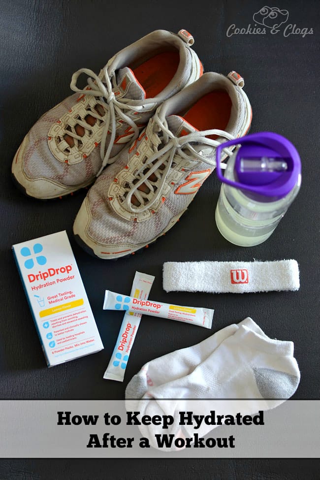 DripDrop Hydration Powder, for after a workout or being sick. Found in the baby aisle at CVS