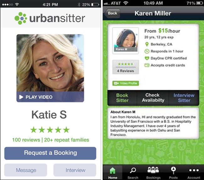 UrbanSitter service to find trusted babysitters for parent date nights or other