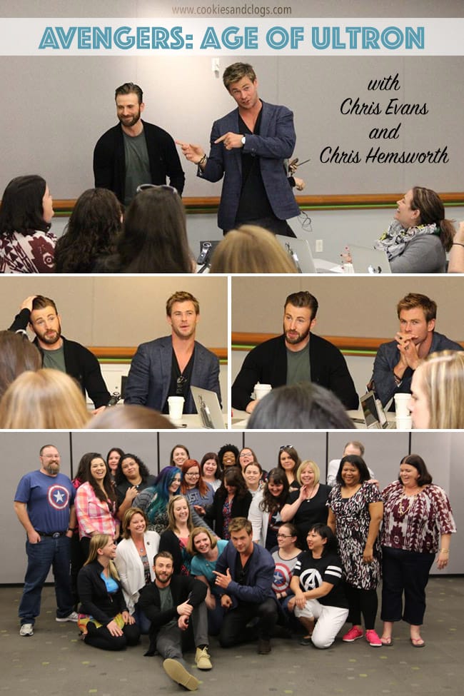 Movies | Celebrities | Avengers Age of Ultron Interviews with Chris Evans and Chris Hemsworth. Fun photos and hilarious LOL audio clip embedded!